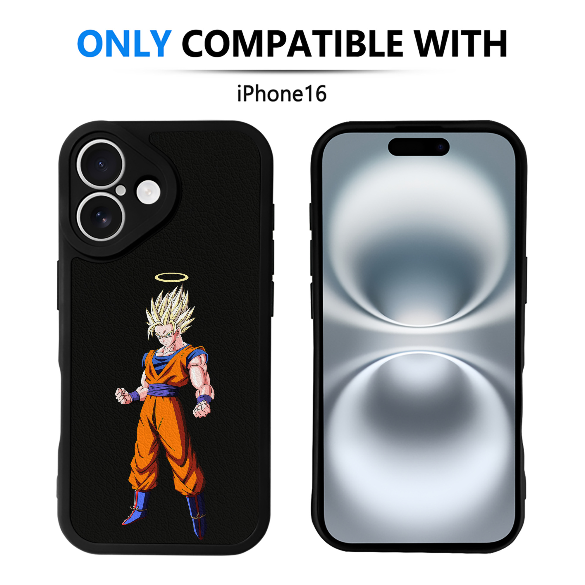 （画像用） ドラゴンボール 孫悟空（そん ごくう）Son Goku カカロット DRAGON BALL Kakarotto 【iPhone 16シリーズ対応】シリコンスマホケース（レザー調） 材質：シリコン